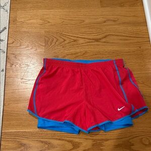 Nike Red and Blue Athletic Shorts
